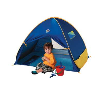 Rent by the day this pop-up kids beach tent for your Bermuda beach holiday from little longtails baby rental store