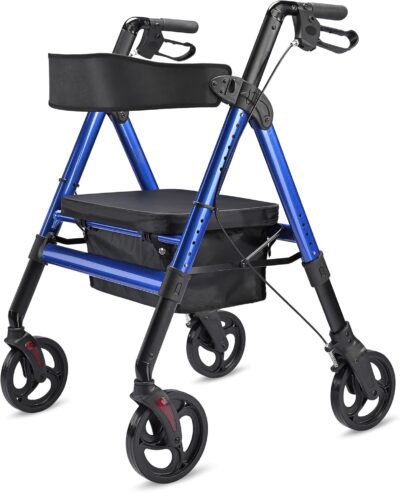Adults Rollator Walker with Seat  - Supports up to 450 lbs