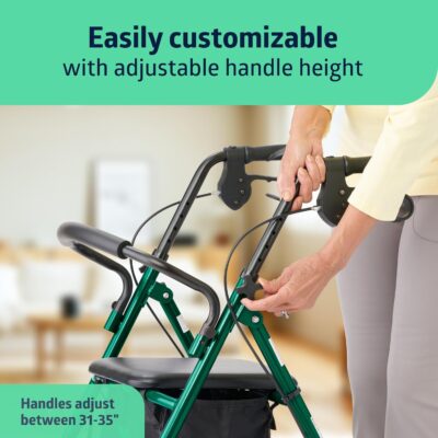 Rollator Walker for Adult - 350 lb Weight Capacity, Foldable - Image 2